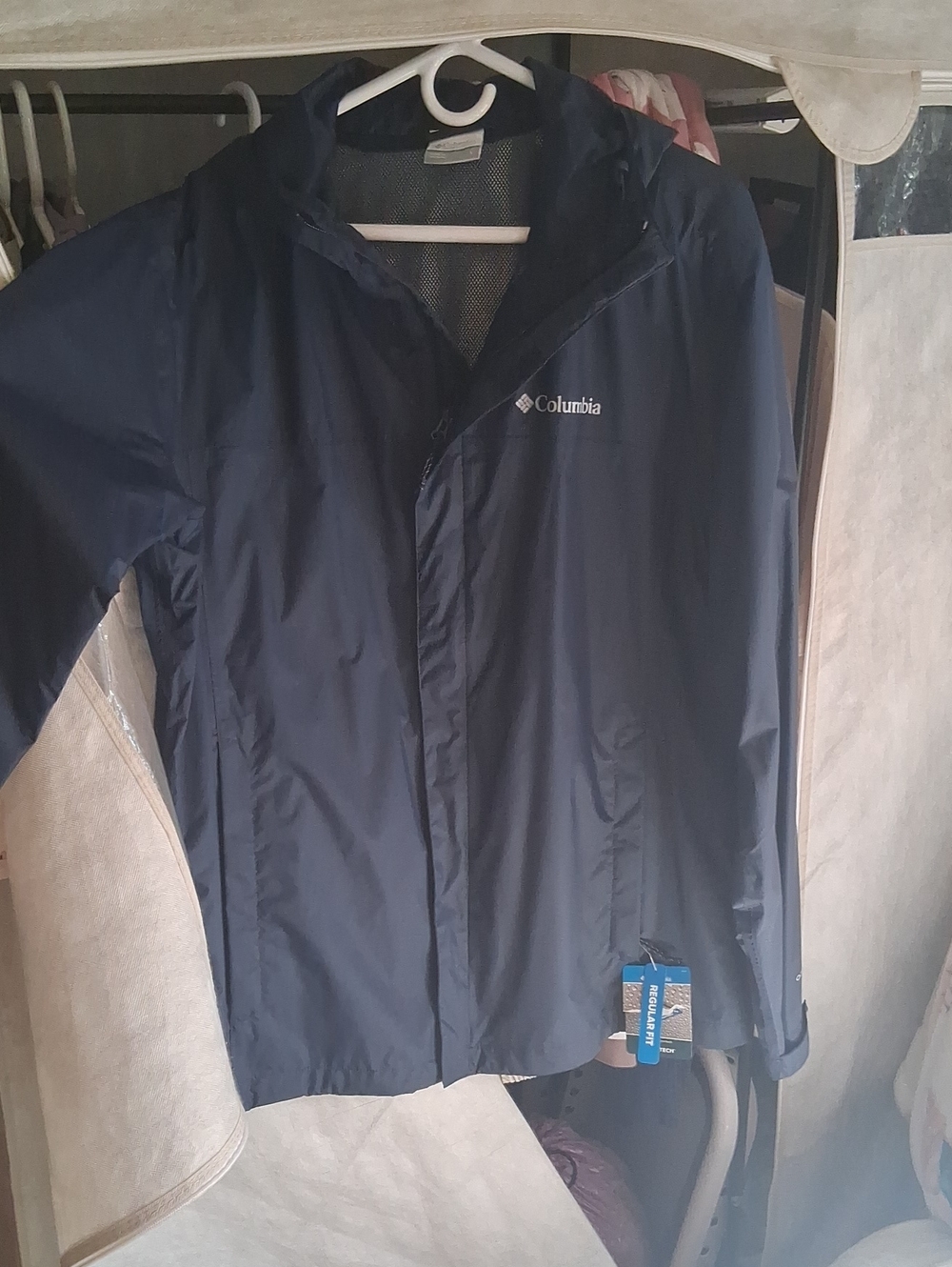 Columbia Navy Hooded Raincoat for Women